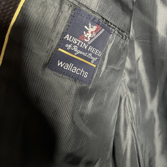 Vintage Austin Reed Men's Wool Blazer, Navy/Purple/Maroon Plaid, Size In Descrip - Picture 6 of 7